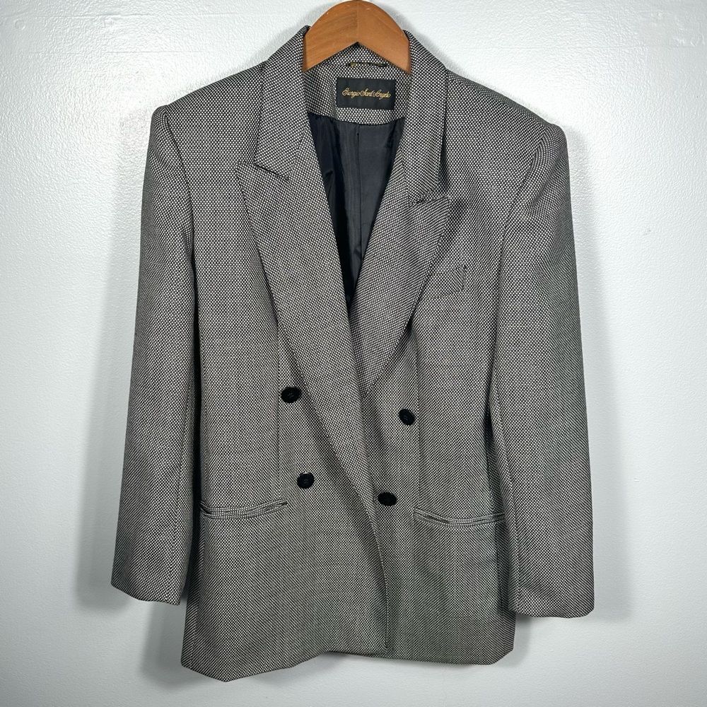 Giorgio Sant’Angelo Vintage Double-Breasted Long Line Pure Wool Blazer Size 8